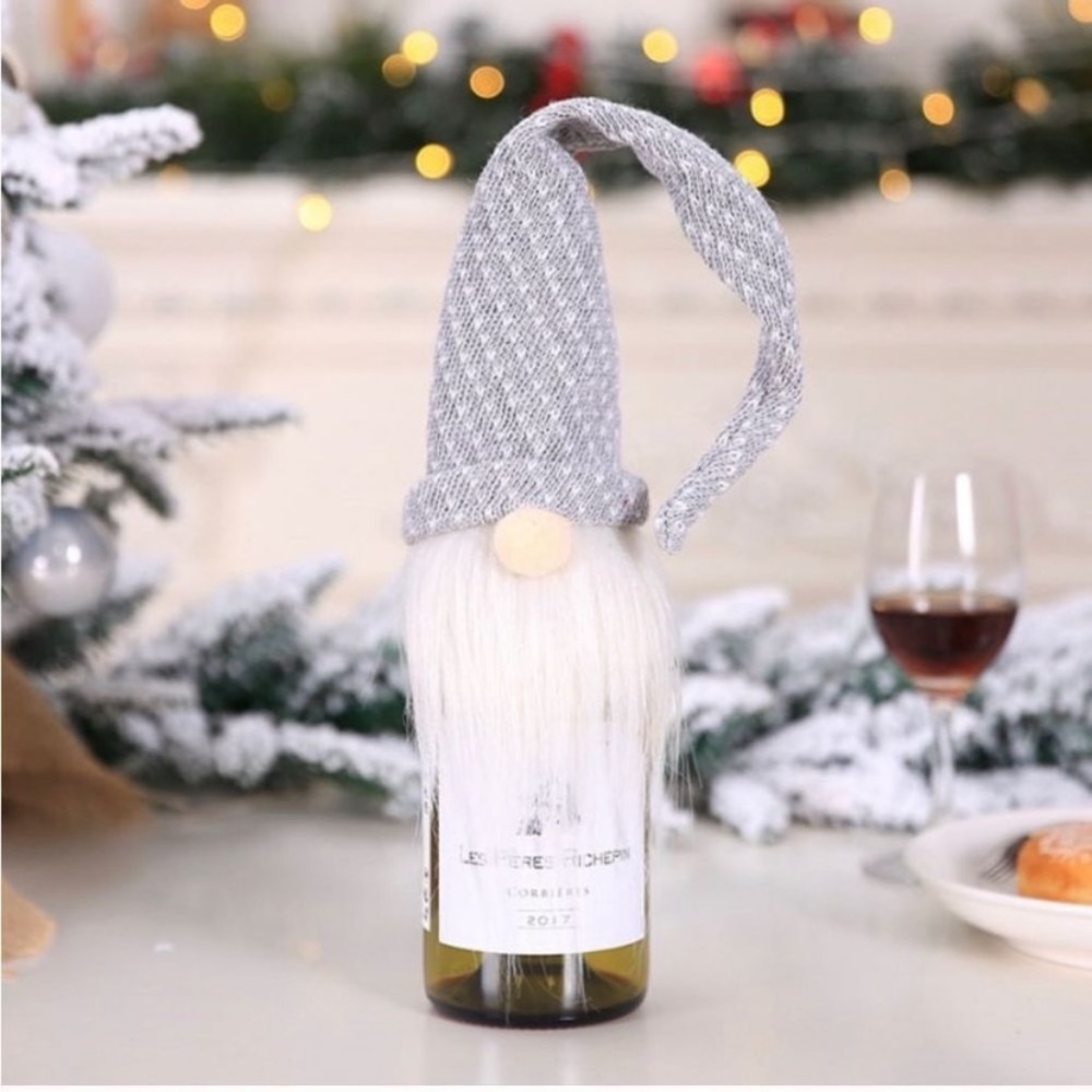 3/$10 Christmas Gnome wine bottle covers NEW